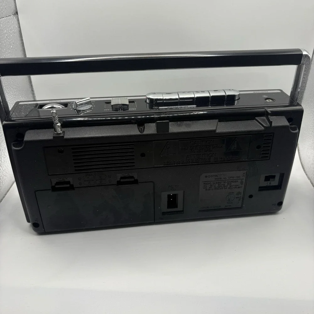 Sony CFM-130 AM/FM Radio Cassette Recorder Portable Tape Player Tested Read